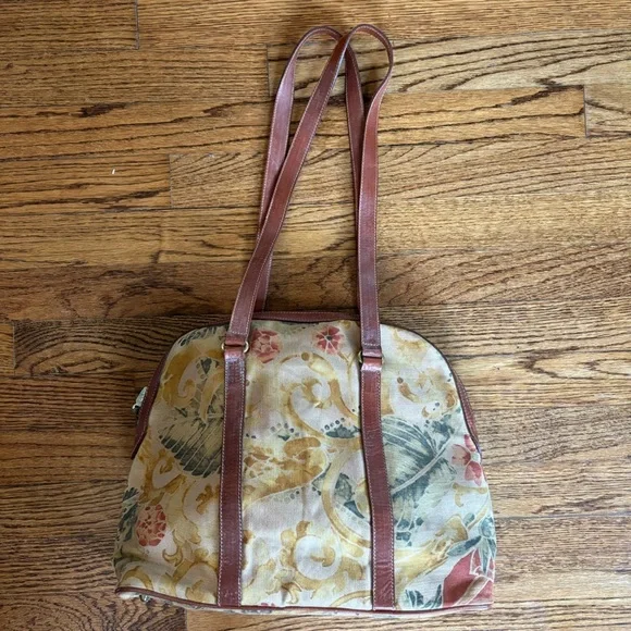 Vintage Furla leather floral bag purse - Picture 4 of 7